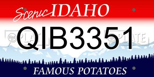 QIB3351 Idaho License Plate