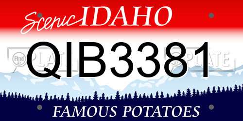 QIB3381 Idaho License Plate