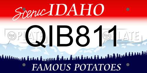 QIB811 Idaho License Plate