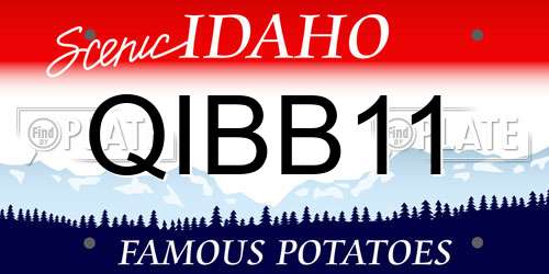 QIBB11 Idaho License Plate