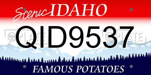 QID9537 Idaho License Plate