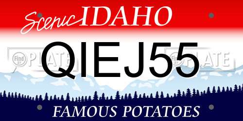 QIEJ55 Idaho License Plate