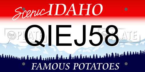 QIEJ58 Idaho License Plate
