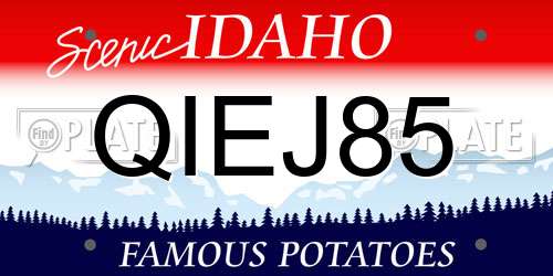 QIEJ85 Idaho License Plate