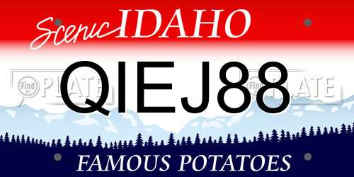 QIEJ88 Idaho License Plate