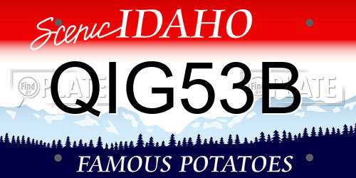 QIG53B Idaho License Plate