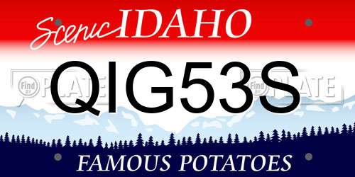 QIG53S Idaho License Plate