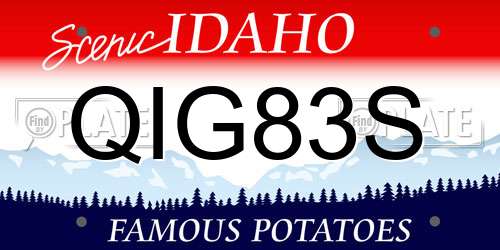 QIG83S Idaho License Plate