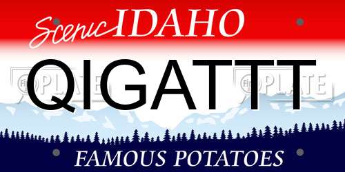 QIGATTT Idaho License Plate