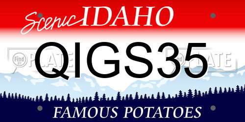 QIGS35 Idaho License Plate