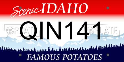QIN141 Idaho License Plate