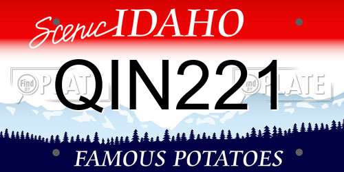 QIN221 Idaho License Plate