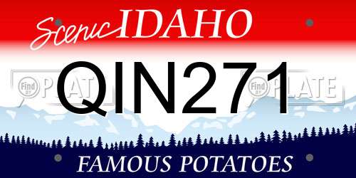 QIN271 Idaho License Plate