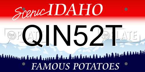 QIN52T Idaho License Plate