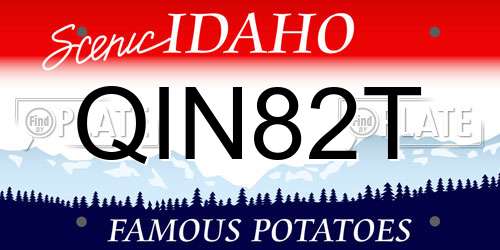 QIN82T Idaho License Plate