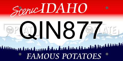 QIN877 Idaho License Plate