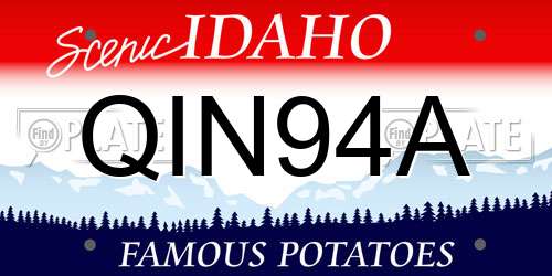 QIN94A Idaho License Plate