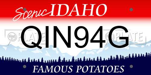 QIN94G Idaho License Plate