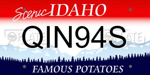 QIN94S Idaho License Plate