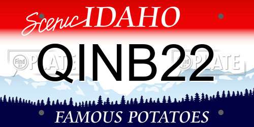 QINB22 Idaho License Plate