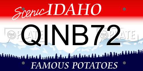 QINB72 Idaho License Plate