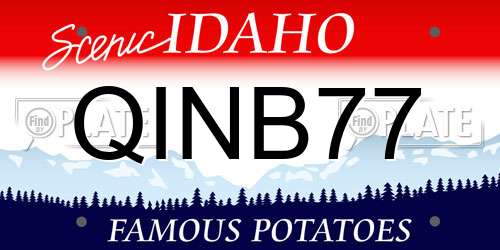 QINB77 Idaho License Plate