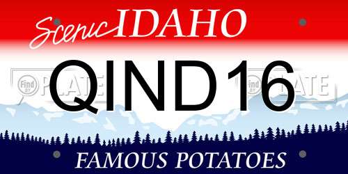 QIND16 Idaho License Plate