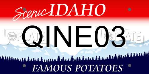 QINE03 Idaho License Plate