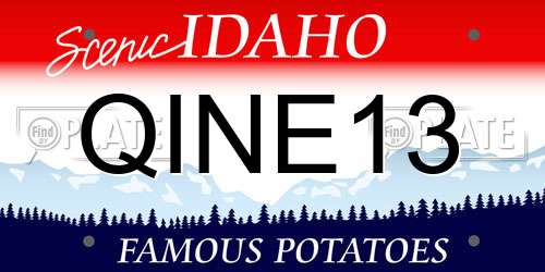 QINE13 Idaho License Plate
