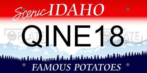 QINE18 Idaho License Plate