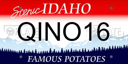 QINO16 Idaho License Plate