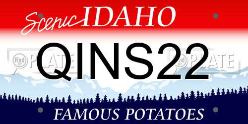 QINS22 Idaho License Plate