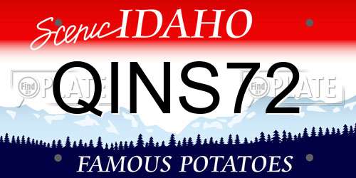 QINS72 Idaho License Plate