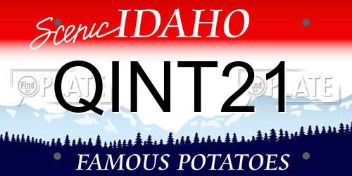 QINT21 Idaho License Plate