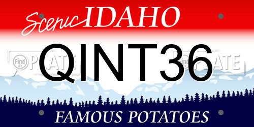 QINT36 Idaho License Plate