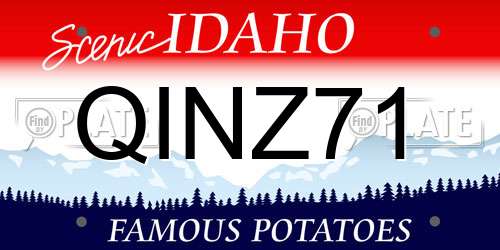 QINZ71 Idaho License Plate