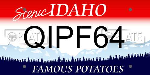 QIPF64 Idaho License Plate