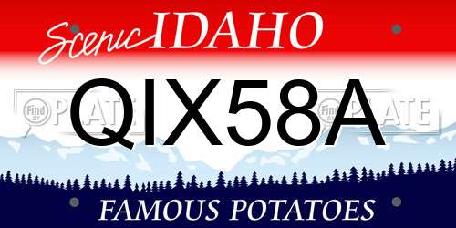 QIX58A Idaho License Plate