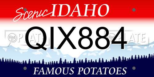 QIX884 Idaho License Plate