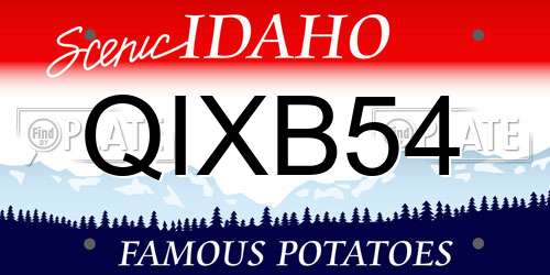QIXB54 Idaho License Plate