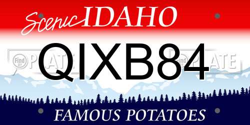 QIXB84 Idaho License Plate