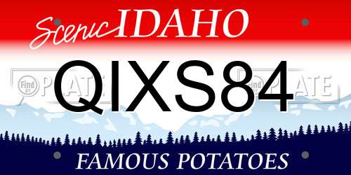 QIXS84 Idaho License Plate