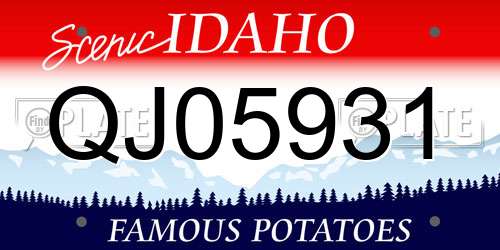 QJ05931 Idaho License Plate