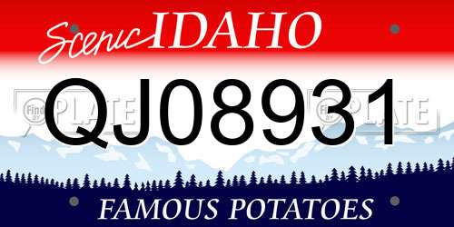 QJ08931 Idaho License Plate