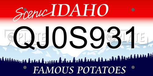 QJ0S931 Idaho License Plate