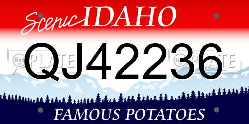 QJ42236 Idaho License Plate