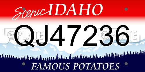 QJ47236 Idaho License Plate
