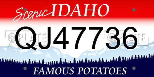 QJ47736 Idaho License Plate