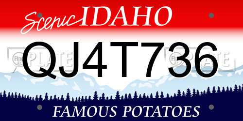 QJ4T736 Idaho License Plate
