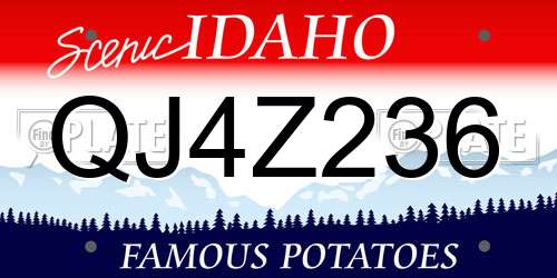 QJ4Z236 Idaho License Plate